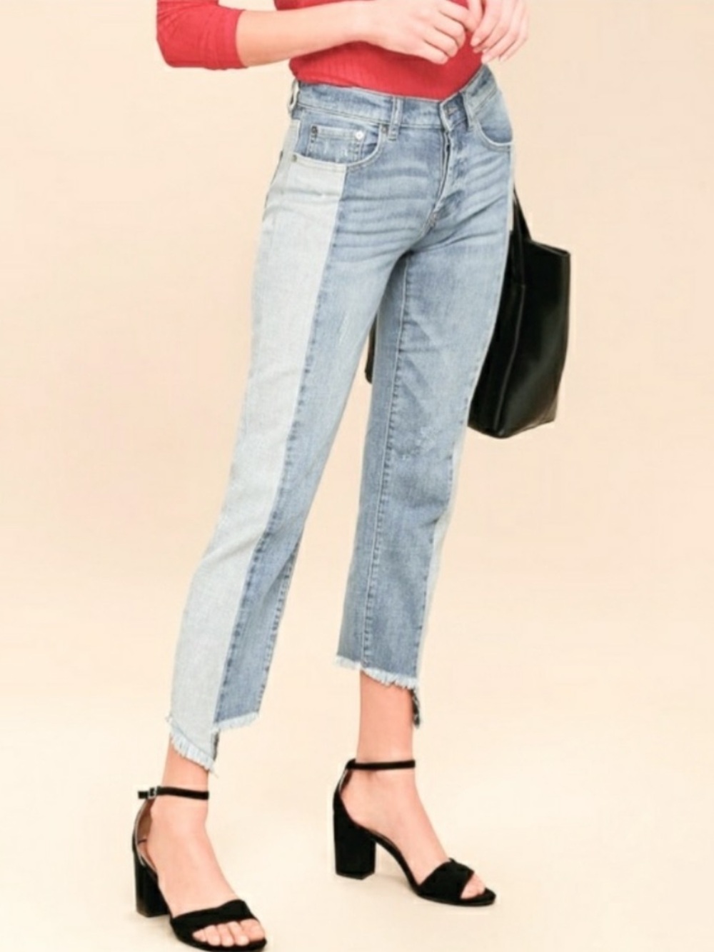 pistola Two-Tone Ankle Crop Jeans